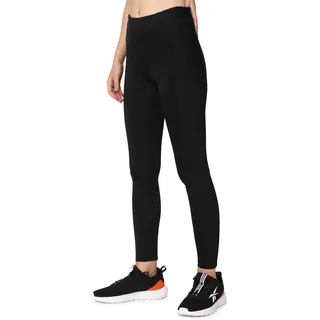 Reebok Damen High Rise Rib Yoga-Hose, Schwarz, S