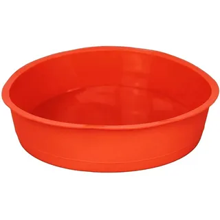 GMMH Silikonbackform Rund Durchmesser 26 cm, Silikon Form Kuchen Backform Kuchenform Brotbackform Obstbodenform (Rot)