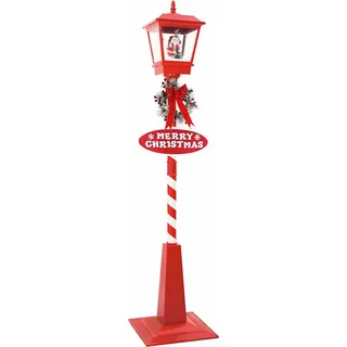 vidaXL Weihnachtsstraßenlampe mit Laterne Rot 40,5x40,5x180cm - Rot