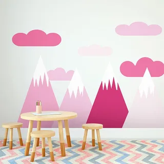 Wandsticker für Kinderzimmer, skandinavische Berge Shaka, groß, 50 x 105 cm
