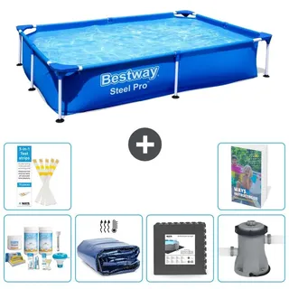 Bestway Steel Pro Rechteckig - 221x150x43 cm - 7-teilig S59 - Blau