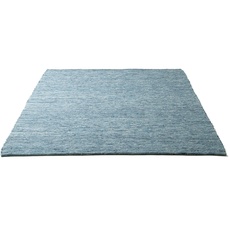 Bild von »Hörnum«, rechteckig, Handweb Teppich, meliert, reine gewalkte Wolle, handgewebt, blau