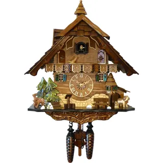 Engstler - 483_QM - Kuckucksuhr - Quarz - Nussbaum - mit Musik - 42 cm - Braun