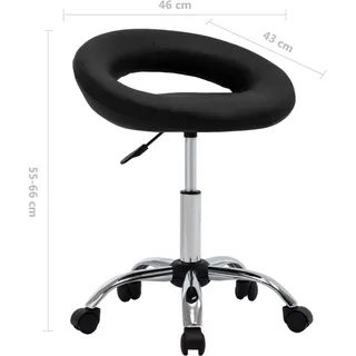 vidaXL Bürostuhl Kunstleder Schwarz