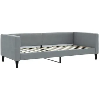 vidaXL Tagesbett Ausziehbar mit Schubladen Hellgrau 90x200 cm Stoff - Grau