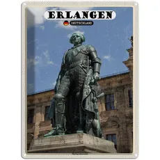 Blechschild 30x40 cm - Erlangen Markgrafenstatue