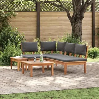 vidaXL Gartensofa-set 4 stk. Braun und Grau - Braun