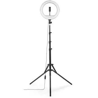 Hama LED-Ringleuchte Spotlight Steady 120 III, Ringlicht-Stativ für Handy, 12"