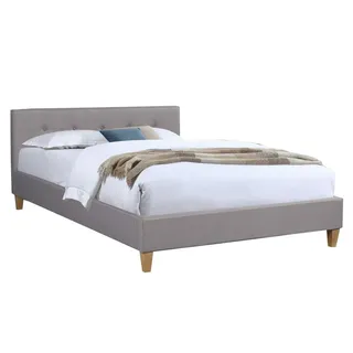 CARO-Möbel Polsterbett Adele Bett mit Stoff in grau 140x200 cm Doppelbett Jugendbett inklusive Lattenrost, Stoffbezug