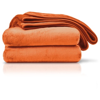 Amago - Kuscheldecke, Cashmere-Feeling, 220 x 240 cm - Terracotta