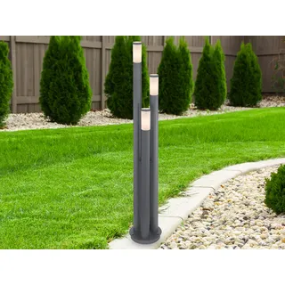 Moderne LED Außenlampe Wegeleuchte Gartenbeleuchtung Anthrazit mit Strom H 170cm - Grau