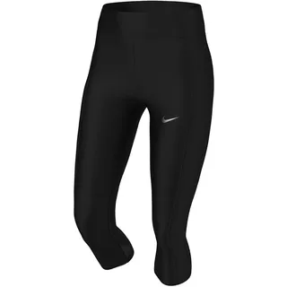 Nike Damen Df Fast Crop Hose, Black/Reflective Silv, XS EU
