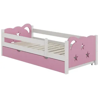 VitaliSpa Kinderbett Jessica 80 x 160 cm Holzwerkstoff rosa-weiß