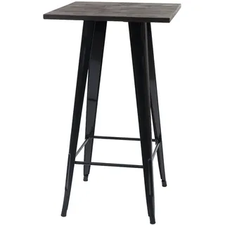 Mendler Stehtisch HWC-A73 inkl. Holz-Tischplatte, Bistrotisch Bartisch, Metall Industriedesign FSC® 107x60x6