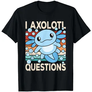 I Axolotl Questions Kawaii Axolotl Salamander Retro T-Shirt