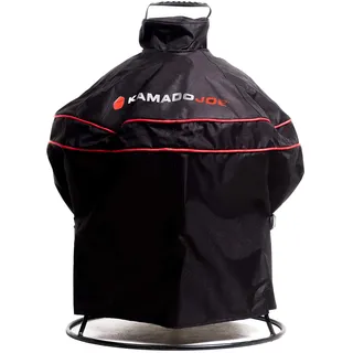 Kamado Joe Joe Jr 34,3 cm tragbarer Keramik-Holzkohlegrill, strapazierfähige Polyester-Grillabdeckung mit Griff Oben und Doppelnähten in Schwarz, Modell KJ15080420