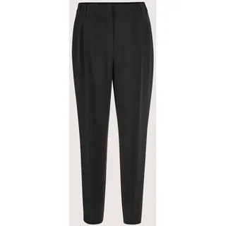 Bundfaltenhose MADELEINE "Chinohose Bundfaltenhose mit Stretch-Komfort", Damen, Gr. 18, N + K Gr, schwarz, Obermaterial: 78% Polyester PES. 17% Viskose CV. 5% Elasthan EL., Modern, Hosen Bundfaltenhose, Hose mit Bundfalte