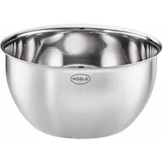 Rösle Basic Line Schüssel formschöne Edelstahlschüssel zur Zubereitung und Aufbewahrung von Speisen, Edelstahl 18/10, spülmaschinengeeignet, 16 cm,