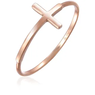 ELLI PREMIUM "Ring Kreuz 750 Rosegold", rosegold