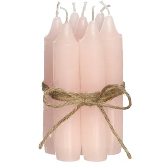 comforder Kerzen Set (7 Stück), 11cm Stabkerzen, einfarbig (Rosa) | Skandinavische Tafelkerzen, Paraffin, rußarm, geruchlos, 4+ Std Brenndauer, schmal zulaufendes Ende