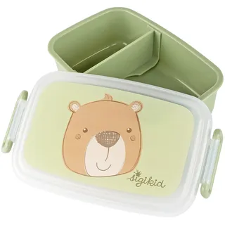 sigikid 25370 Brotzeitbox Bär Lunchbox mit Trennwand, BPA-frei, sicher, leicht, empfohlen für Kinder ab 1 Jahr