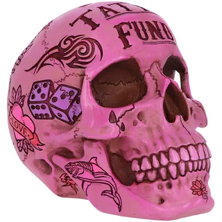 Nemesis Now Tribal Tattoo Fund Totenkopf-Ornament, Rosa, 15 cm