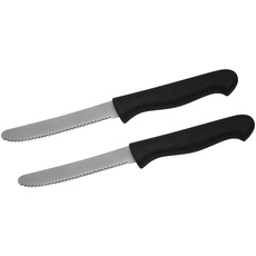 Fackelmann Frühstücksmesser, Küchenmesser mit Klinge aus Edelstahl, Allzweckmesser (Farbe: Schwarz/Silber), Menge: 2 Stück