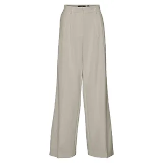 VERO MODA Damen Weite Stoffhose Culotte Palazzo Marlene Business Pants VMTROIAN Größe: L / 32L - Beige