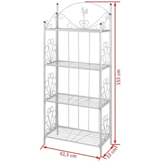 vidaXL Blumentreppe 33 x 153 x 61,5 cm Weiß