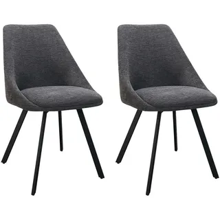 byLIVING Esszimmerstuhl Jasper Webstoff anthrazit 2er Set