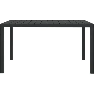 vidaXL Gartentisch Schwarz 150x90x74 cm Aluminium und WPC - Schwarz