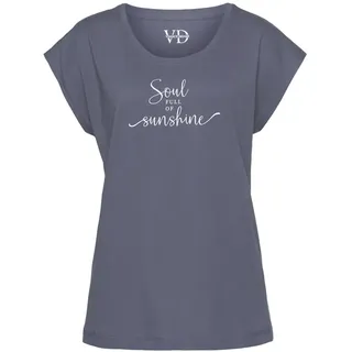 VIVANCE Dreams T-Shirt mit Sommer-Statementdruck, blau