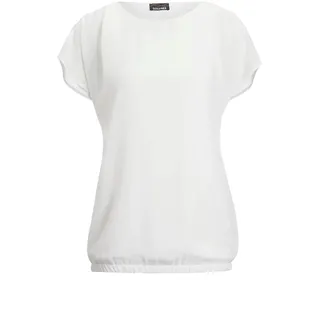 GOLDNER Kurzarmbluse »Kurzgröße Luftige Bluse mit Chiffon, Kurzarm«, weiß