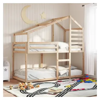 vidaXL Etagenbett 90 x 200 cm Kiefer massiv beige