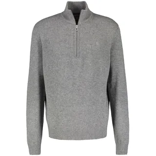 Troyer LERROS "Schurwoll-Stricktroyer mit Kaschmiranteil", Herren, Gr. XXL, grau (platinum grau melange), 88% Schurwolle, 12% Kaschmir, ohne Ausschnitt, Pullover Troyer