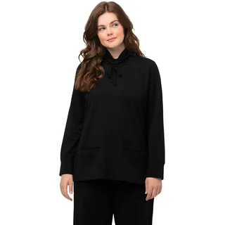 Ulla Popken Damen Structured with tutleneck Sweatshirts, schwarz, 46-48