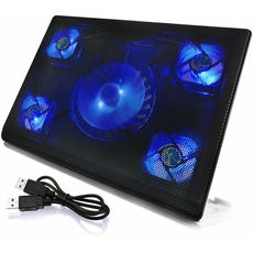 AABCOOLING NC84 - Laptopständer mit 5 Lüftern und Blau LED, Laptop Unterlage, Notebook Lüfter, Laptop Pad für Notebooks und PS4 / Xbox Consolen, Auflage, Notebook Lüfter, Kühlung