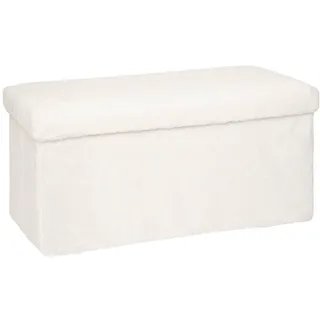 Atmosphera - Zusammenklappbarer Pouf Ezzio Holz - weiß - Weiß