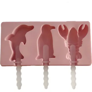 Stiel-Eis/Cake-pop Form aus Silikon DIY, Pinguin, Delfin, Krebs - Typ 2 - Braun