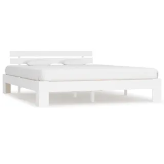 vidaXL Massivholzbett Weiß Kiefer 180x200 cm