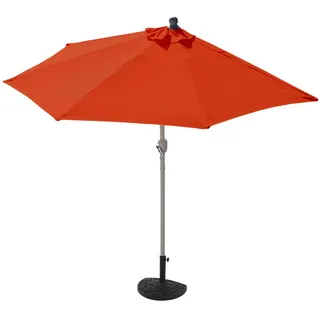 MCW Sonnenschirm Halbrund UV 50+ Orange , Textil , 285x145 cm , Sonnenschutz, Sonnenschirme