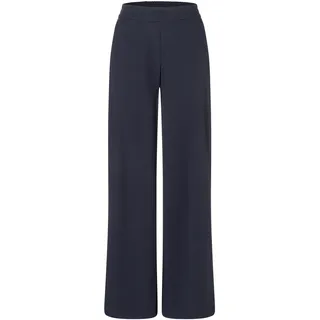 Bootcuthose MAC "CHIARA", Damen, Gr. 46, Länge 30, blau (night sky), Flanell, Obermaterial: 91% Polyester, 9% Elasthan, bootcut fit lang, Hosen Bootcuthose, Bootcut-Form in figurbetonter Form