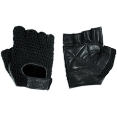 A-Pro Fingerlose Handschuhe Biker Weiches Leder Rindsleder Motorrad Punk Schwarz XL