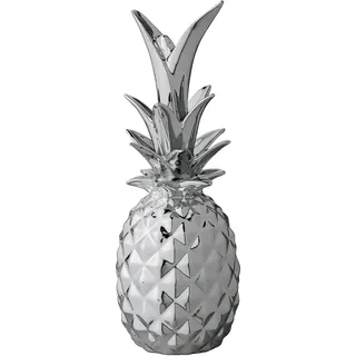 Bloomingville Deko Ananas Home Decor Deko Dekoration Ø 9 x H 24 cm, silber, Keramik