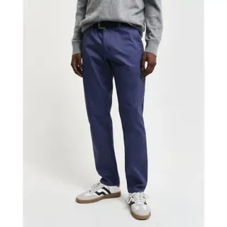 Gant für Herren. 1505220 Marineblaue Slim Fit Chino-Hose (36/34), Lässig, Baumwolle, Nachhaltig