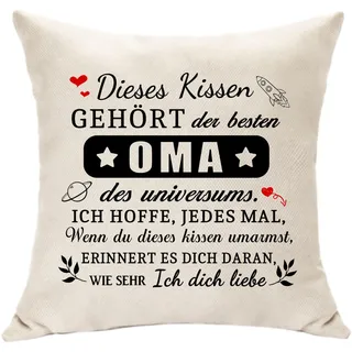 Hasodeo Original Oma Geschenk: Muttertagsgeschenk für Oma - Frauen Geschenke Kissen Abdeckung - Geburtstag, Weihnachten