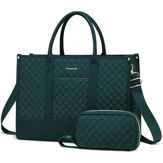 LOVEVOOK Laptoptasche Shopper Damen 15,6 Zoll, Wasserdicht Arbeitstasche Handtasche Groß Schultasche Aktentasche Lehrertasche, Leder Handbags Notebooktasche für Büro Arbeit Uni