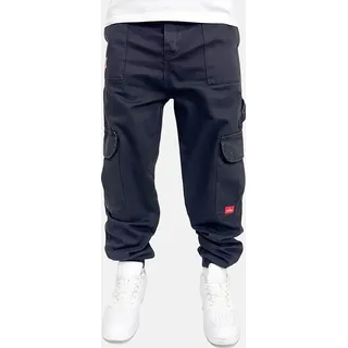 DADA Worker Cargo Jeans mit Patches und Cut-Off Style Größe: 32W - Schwarz