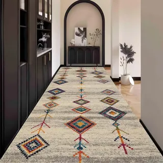 Waazgle Läufer Teppich Flur Lang küchenläufer Waschbar Vintage 70x240cm | Lang rutschfest Teppichläufer Flurläufer Bunt Für küche Fußmatte Wohnzimmerteppich Schlafzimmer Meterware Dauerhaft