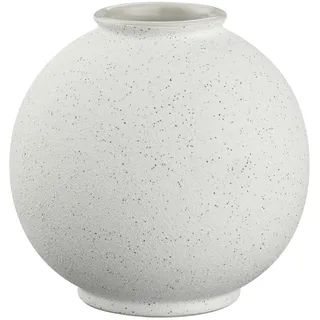 BLOMUS Vase -RUDEA- S | Farbe Lily White | Blumenvase aus Keramik | Dekovase Farbe beige | 15 x 15 x 14,5 cm